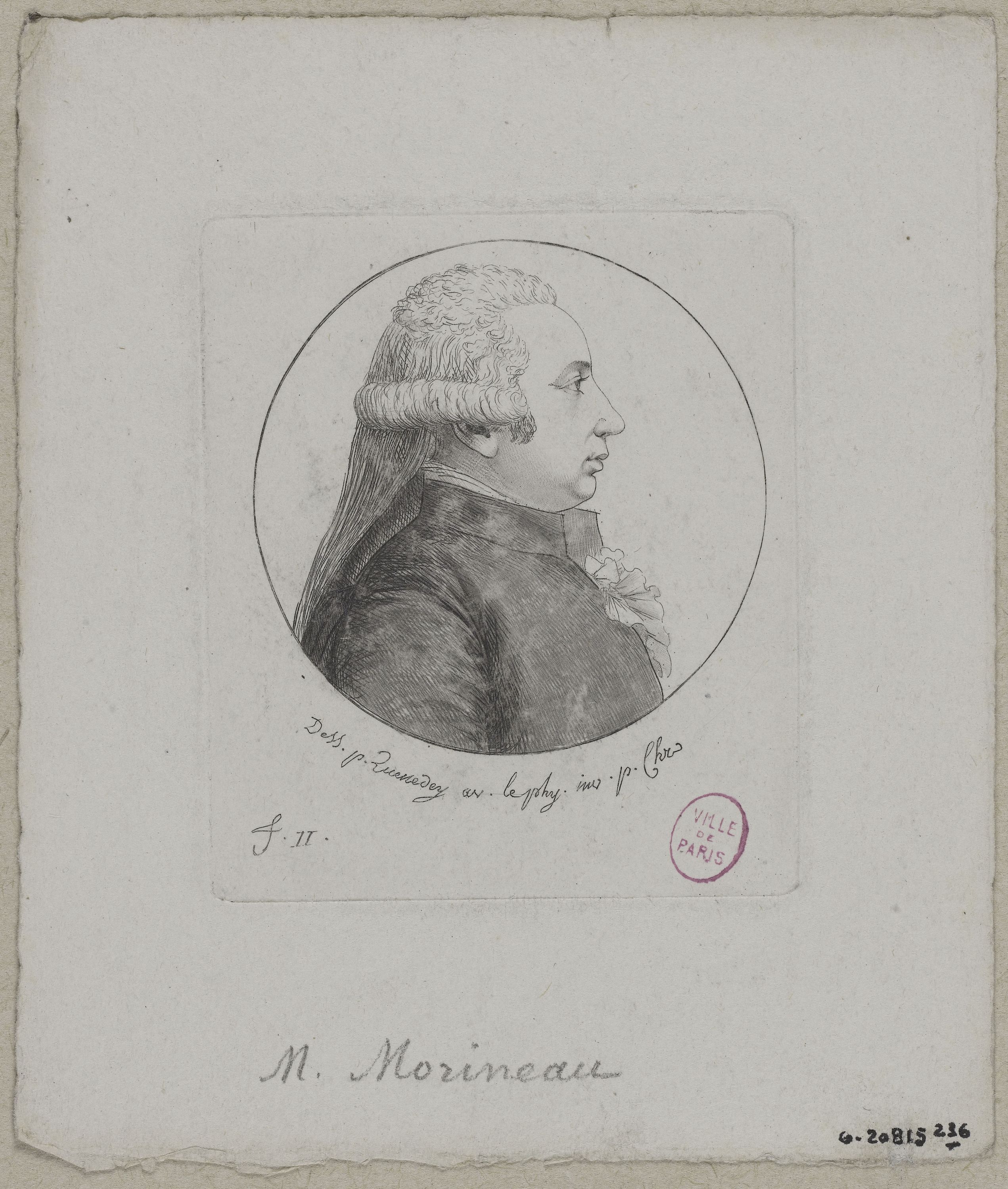 Edmé Quenedey, Portrait de Monsieur Morineau