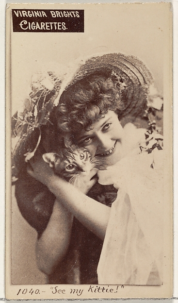 Allen & Ginter, Card 1040, "See my Kittie!", from the Actors and Actresses series (N45, Type 2) for Virginia Brights Cigarettes