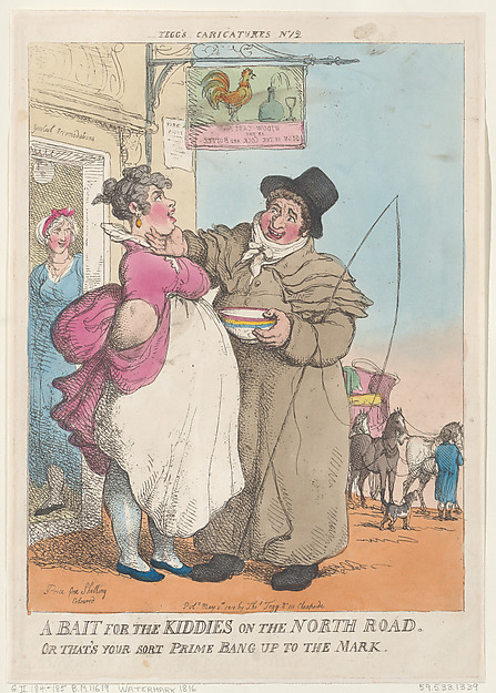 Thomas Rowlandson, A Bait for Kiddies on the North Road. Or That's Your Sort Prime Bang up the Mark