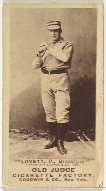 Goodwin & Company, Lovett, Pitcher, Brooklyn Bridegrooms, from the Old Judge series (N172) for Old Judge Cigarettes