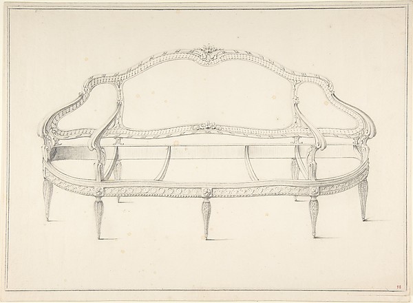 Anonymous, French, 18th century, Design for a Settee