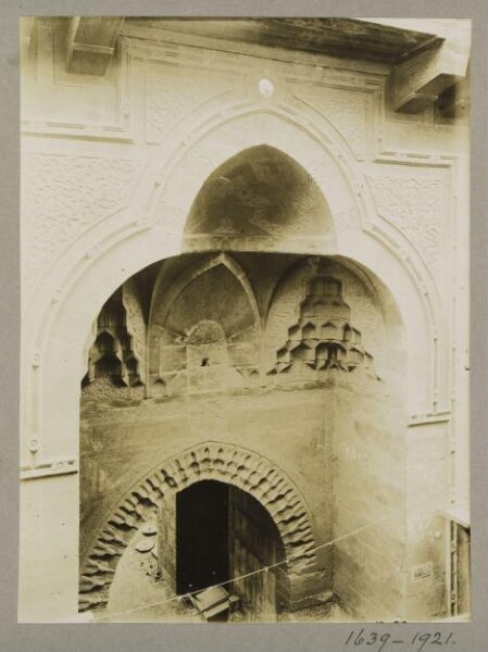 K.A.C. Creswell, Entrance portal of the residential and commercial complex (wikala) of Mamluk Sultan al-Ashraf Qaytbay behind al-Azhar mosque, Cairo