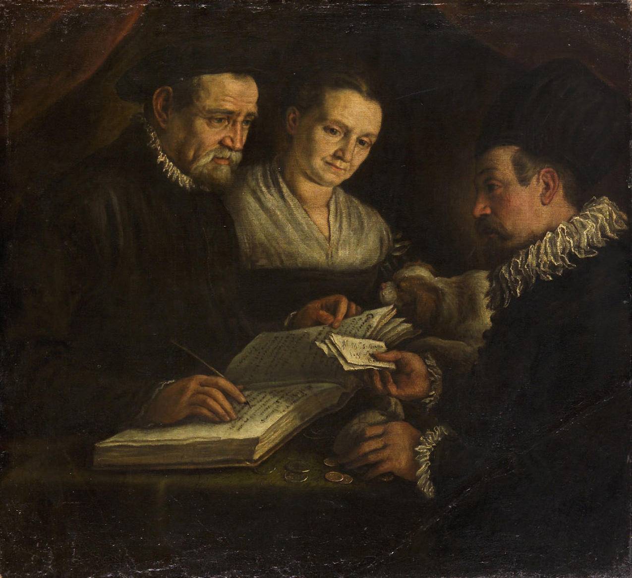 Leandro Bassano, Der Wechsler Orazio Lago, seine Frau und ein Klient