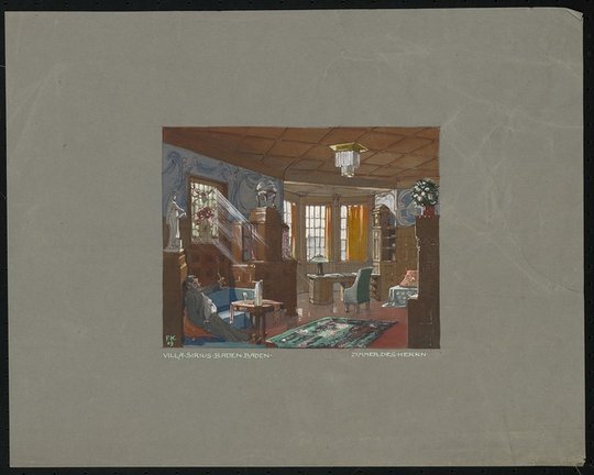 Fritz Klingholz, Villa Sirius, Baden-Baden: Ansicht des Herrenzimmers