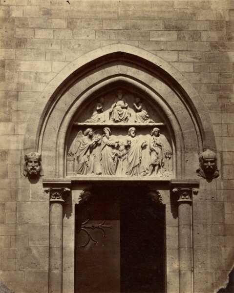 Charles Marville, [Door of Saint-Jean-Baptiste de Belleville]