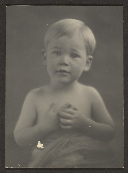 Louis Fleckenstein, [Portrait of a Little Boy in Draped Cloth]