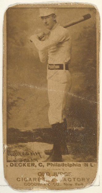Goodwin & Company, Decker, Catcher, Philadelphia, from the Old Judge series (N172) for Old Judge Cigarettes