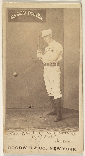 Goodwin & Company, Wheelock, Right Field, Boston, from the Old Judge series (N172) for Old Judge Cigarettes