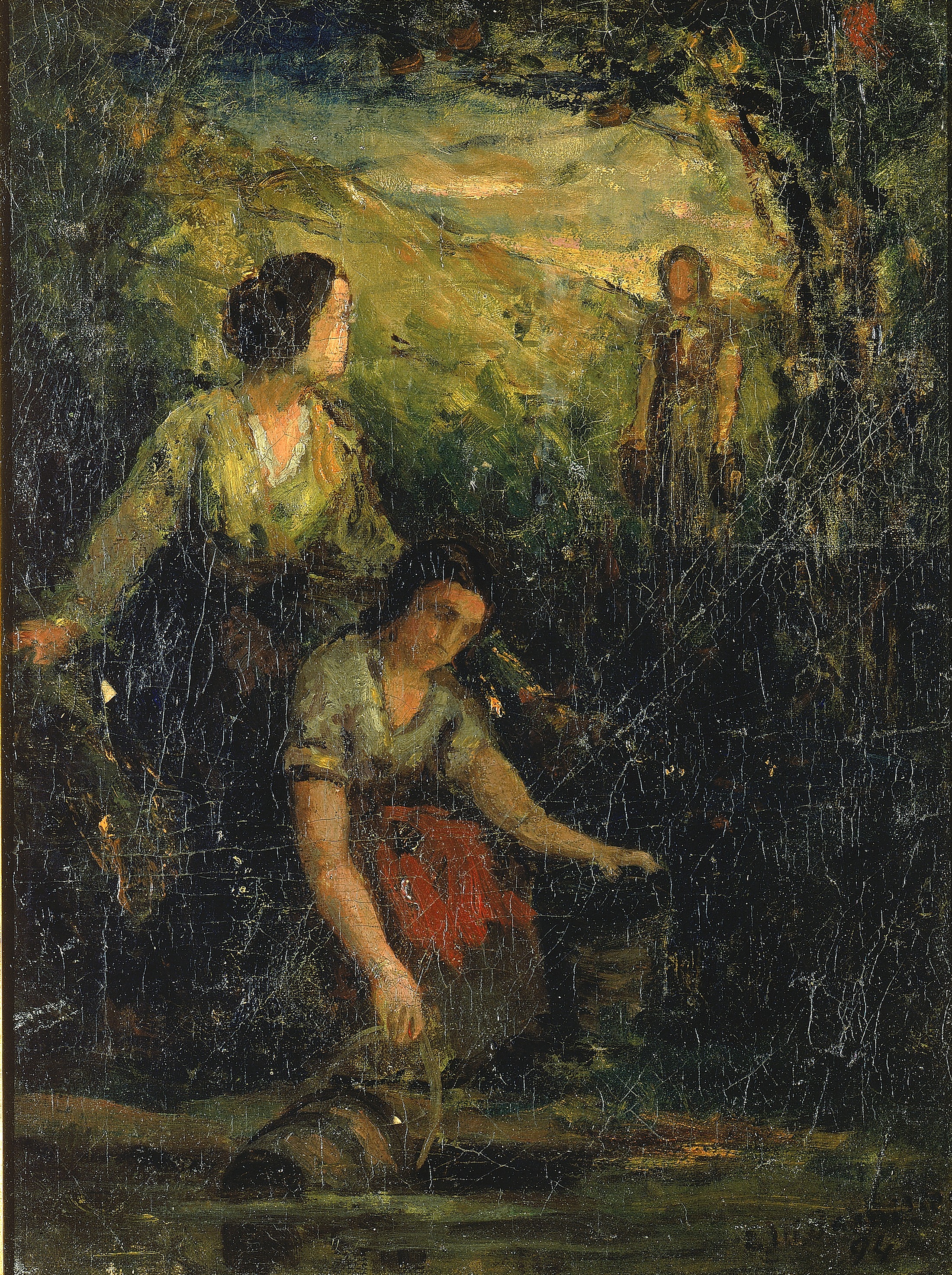 Edward Mitchell Bannister, The Drinking Pool (three women at water)