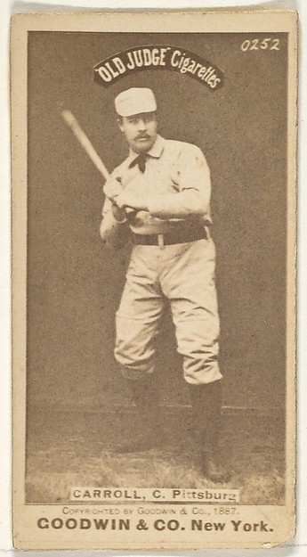 Goodwin & Company, Frederick " Fred" Herbert Carroll, Catcher, Pittsburgh, from the Old Judge series (N172) for Old Judge Cigarettes