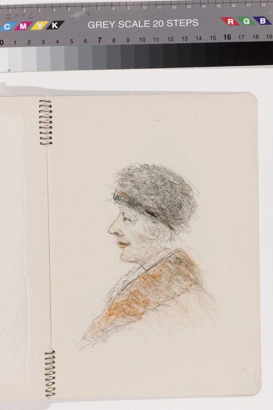 Eduard (autor) Kutsar, Hat man in profile. Sheet of spiral block of drawings