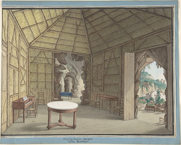 Anonymous, British, 19th century, Dining Room, Villa Barbaja, Naples