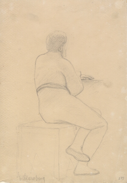 C.W. Eckersberg, Siddende, rygvendt model mod venstre.