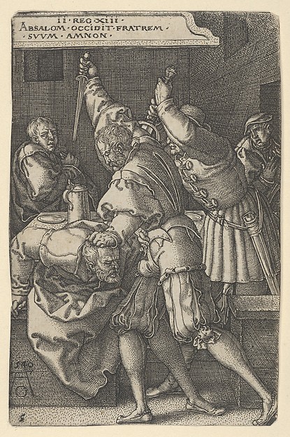 Heinrich Aldegrever, The Servants of Absalom Killing Amnon