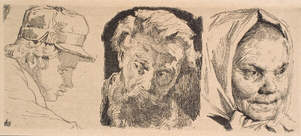 Frans Schwartz, Prøveplade: Tre hoveder