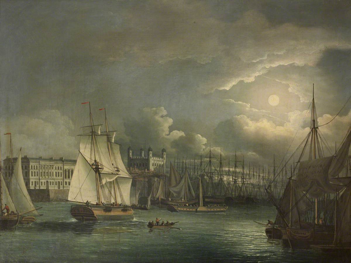 John Thomas Serres, The Pool of London by Night