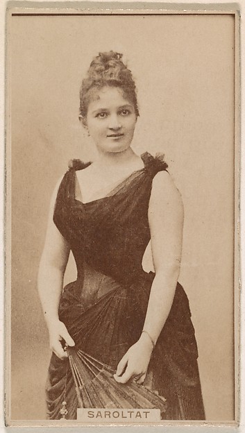 Kinney Brothers Tobacco Company, Miss Saroltat, from the Actresses series (N245) issued by Kinney Brothers to promote Sweet Caporal Cigarettes