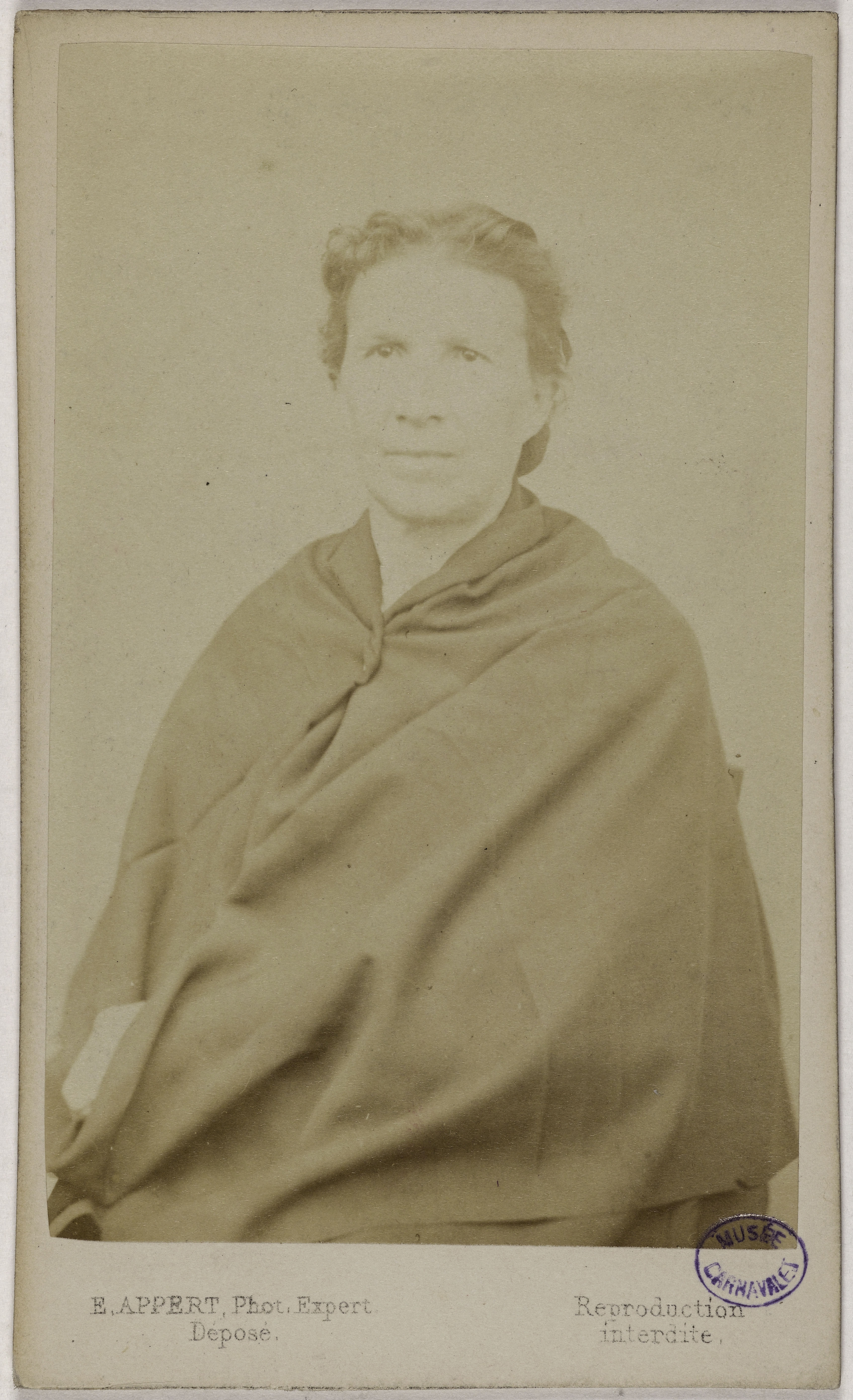 Ernest Charles Appert, Portrait de Daviet ou Davier Marie, pris à la prison des Chantiers à Versailles. Commune de Paris, 1871.