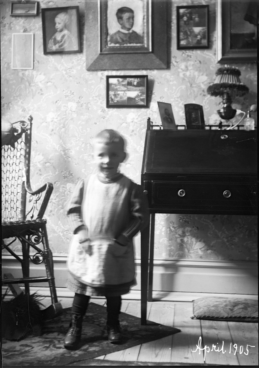 Okänd,, The probable Ruben and Christiane Liljefors son Roland in the home in Gothenburg, Sweden 1905
