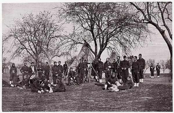 Unknown, [Zouave Unit of 164th New York Infantry Beneath Trees in Tented Camp]