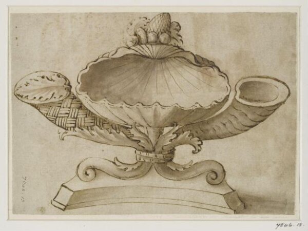 Unknown, Design for a salt-cellar in the form of a shell with cornucopias