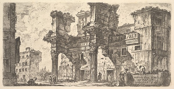 Giovanni Battista Piranesi, Plate 1: Part of the Forum of Nerva (Parte del Foro di Nerva), from "Antichità Romane de' Tempi della Repubblica, e de' primi Imperatori"