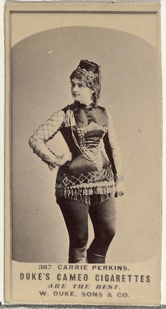 W. Duke, Sons & Co., Card Number 387, Carrie Perkins, from the Actors and Actresses series (N145-5) issued by Duke Sons & Co. to promote Cameo Cigarettes