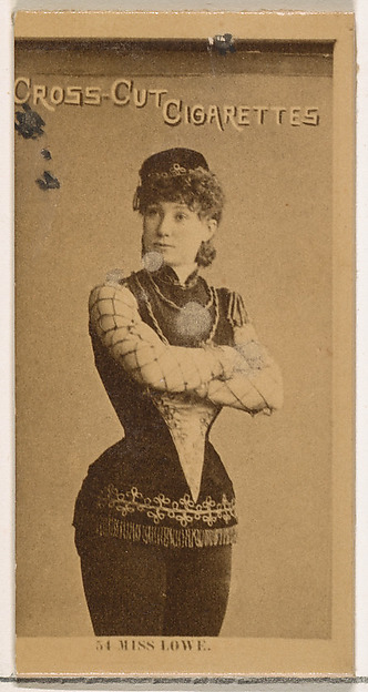 W. Duke, Sons & Co., Card Number 54, Miss Lowe, from the Actors and Actresses series (N145-2) issued by Duke Sons & Co. to promote Cross Cut Cigarettes