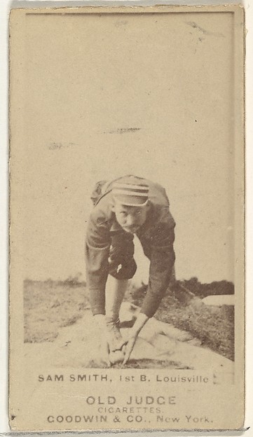 Goodwin & Company, Samuel J. "Skyrocket" Smith, 1st Base, Louisville Colonels, from the Old Judge series (N172) for Old Judge Cigarettes