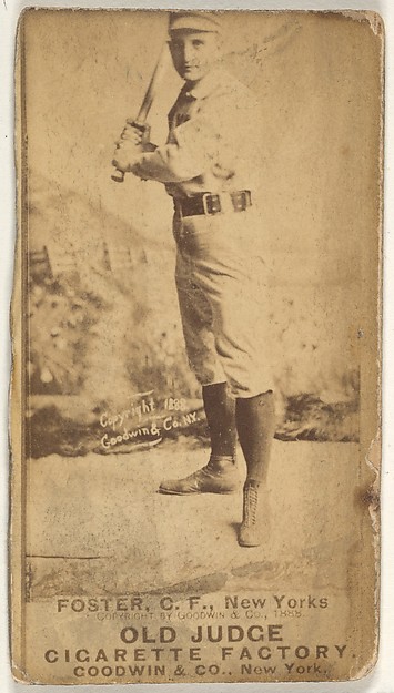 Goodwin & Company, Elmer Ellsworth Foster, Center Field, New York, from the Old Judge series (N172) for Old Judge Cigarettes