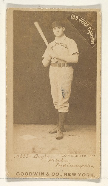 Goodwin & Company, Boyle, Pitcher, Indianapolis, from the Old Judge series (N172) for Old Judge Cigarettes