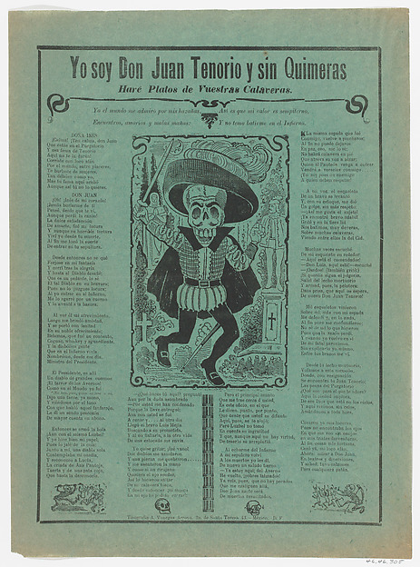 José Guadalupe Posada, The skeleton of Don Juan Tenorio