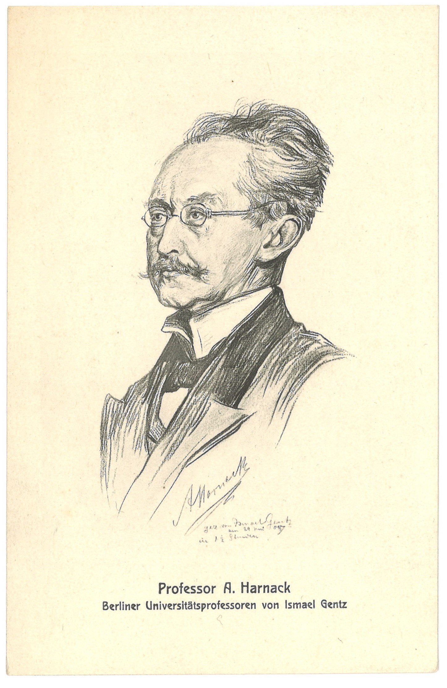 Ismael Gentz, Harnack, Adolf von (1851–1930), Theologe (Zeichnung von Ismael Gentz)