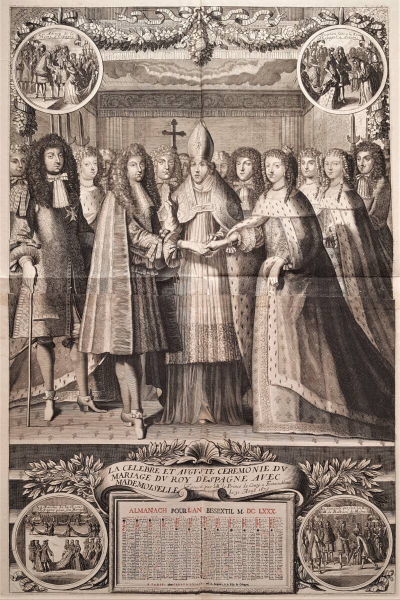Anonym, Vermählung der Prinzessin Marie Louise von Orleans per procurationem mit Karl II. König von Spanien am 31. August 1679 in Fontainbleau
