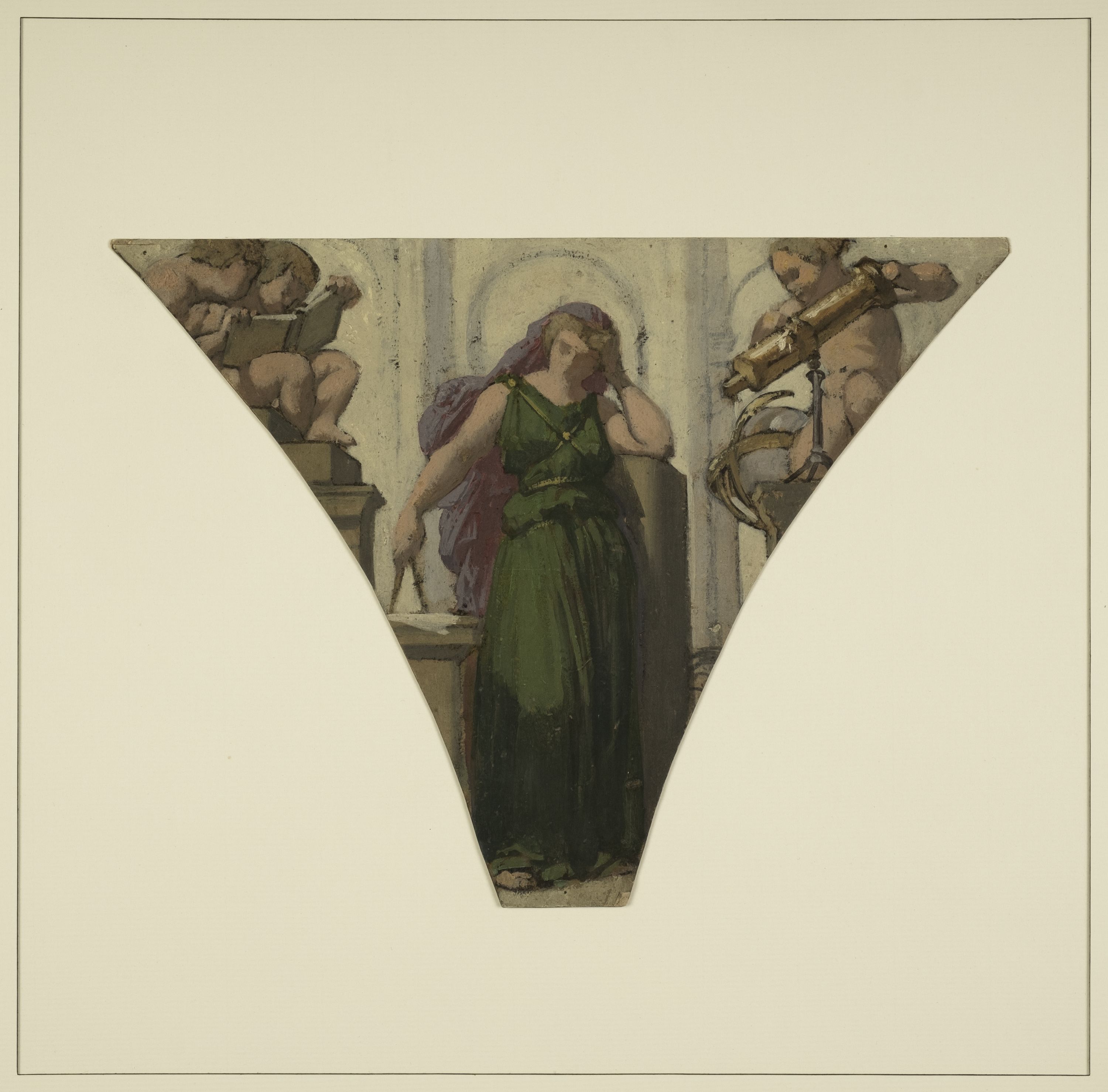 Henri Lehmann, Esquisse pour la grande galerie des Fêtes de l'ancien Hôtel de Ville de Paris : Les Mathématiques (Metitur in orbe omnia)