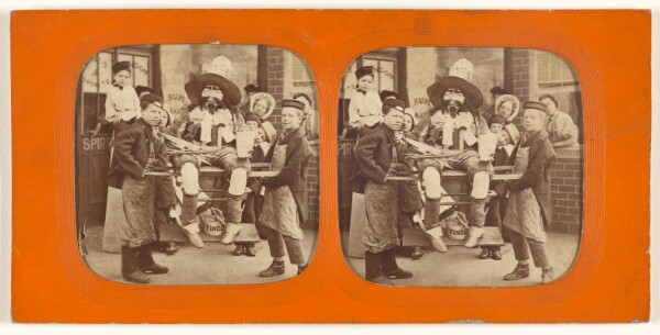 Unknown, [Group of children with an effigy of Guy Fawkes.]