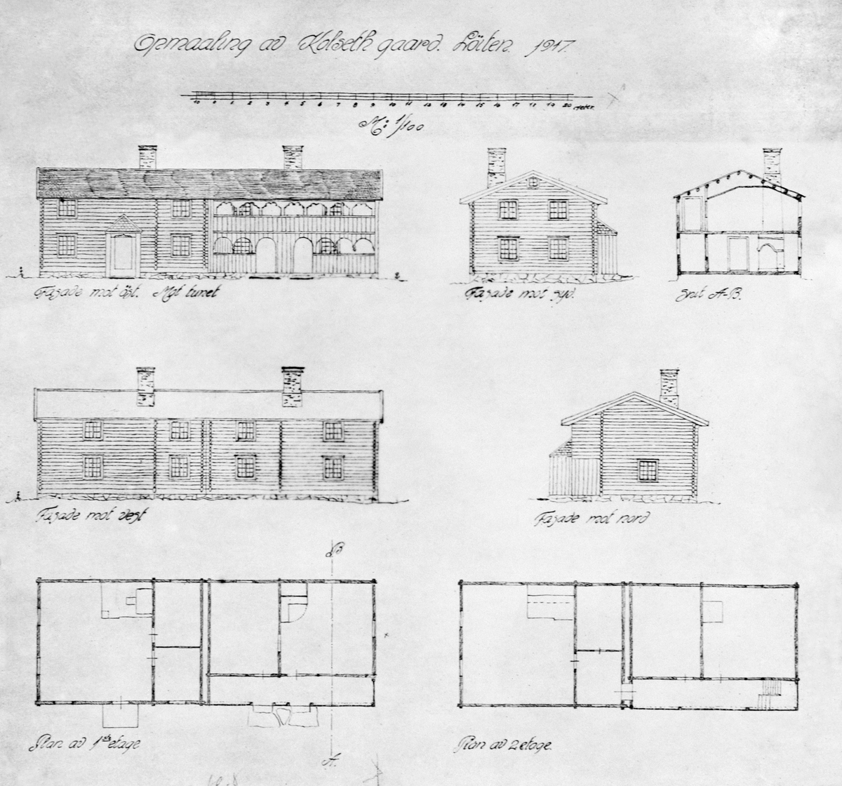 Anno Domkirkeodden, OPPMÅLINGSTEGNING, GARDSBRUK, KOLSETBYGNINGEN, LØTEN
