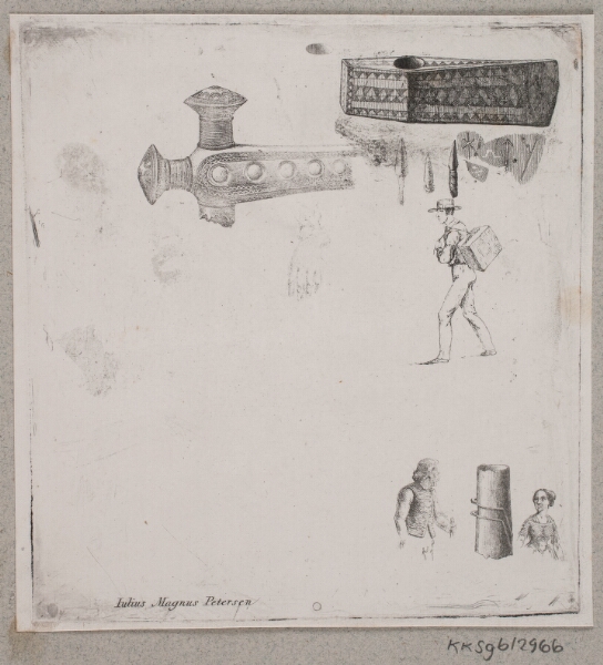 Julius Magnus-Petersen, Prøveblad med nordiske oldsager, figurer mm.