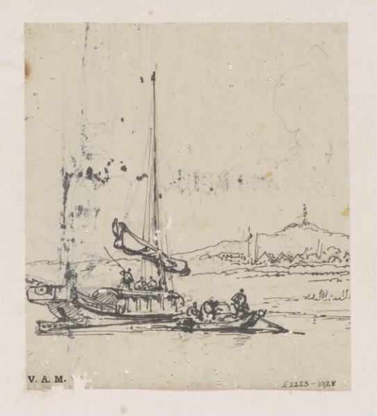 George Chinnery, A junk with a Tanka boat alongside