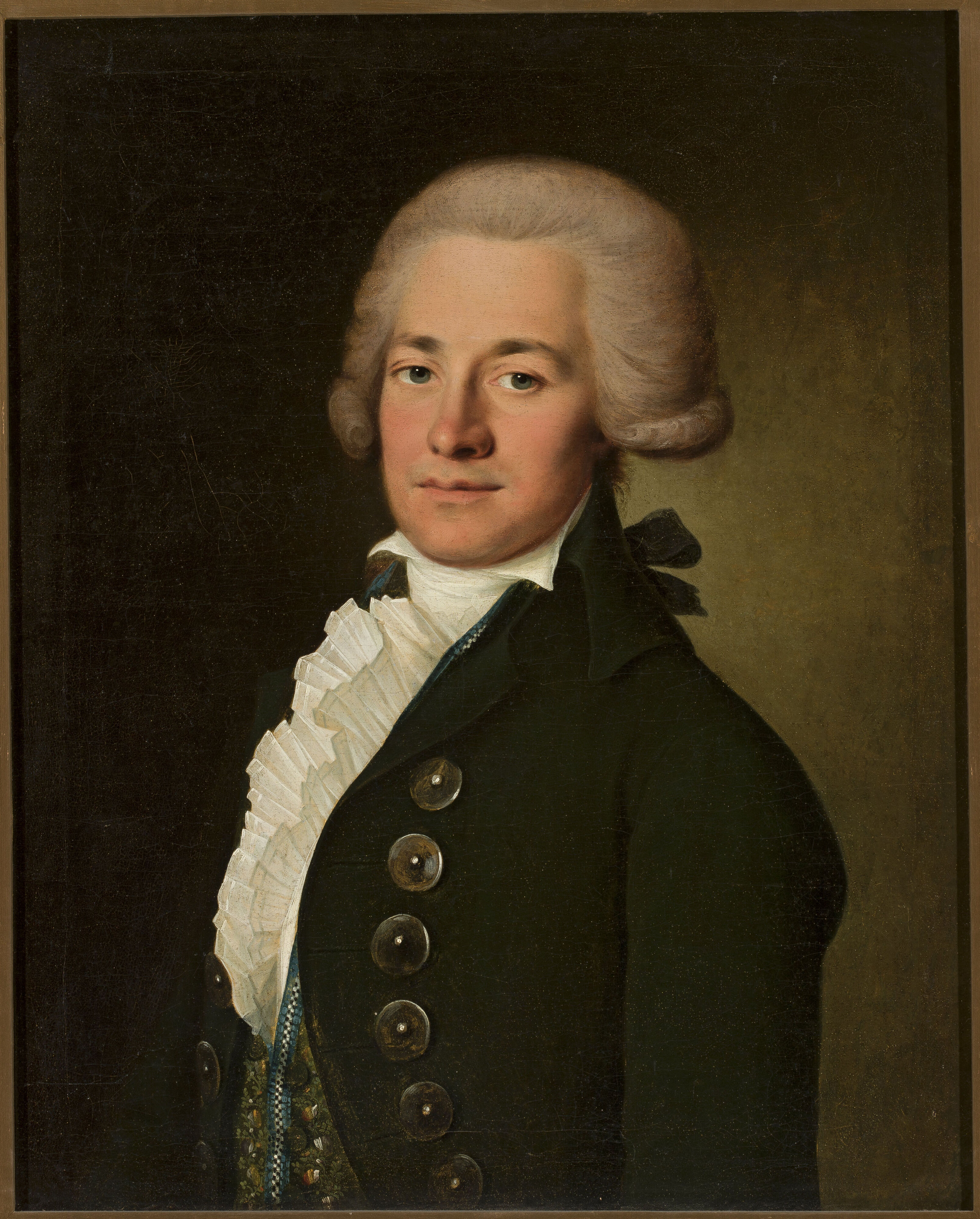 Jean-Louis Voille, Portrait of a young man in a wig en catogan