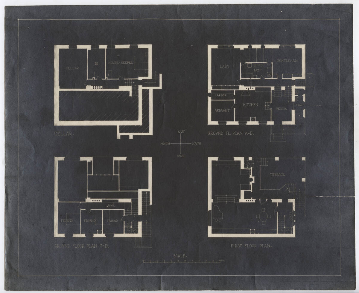 Anonym, Villa Alexander Moissi (Projekt), Lido, Venedig, Italien, Grundrisse