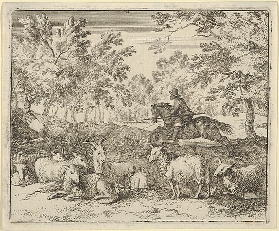 Allart van Everdingen, The Shepherd on Horseback Chases the Stag from Hendrick van Alcmar's Renard The Fox
