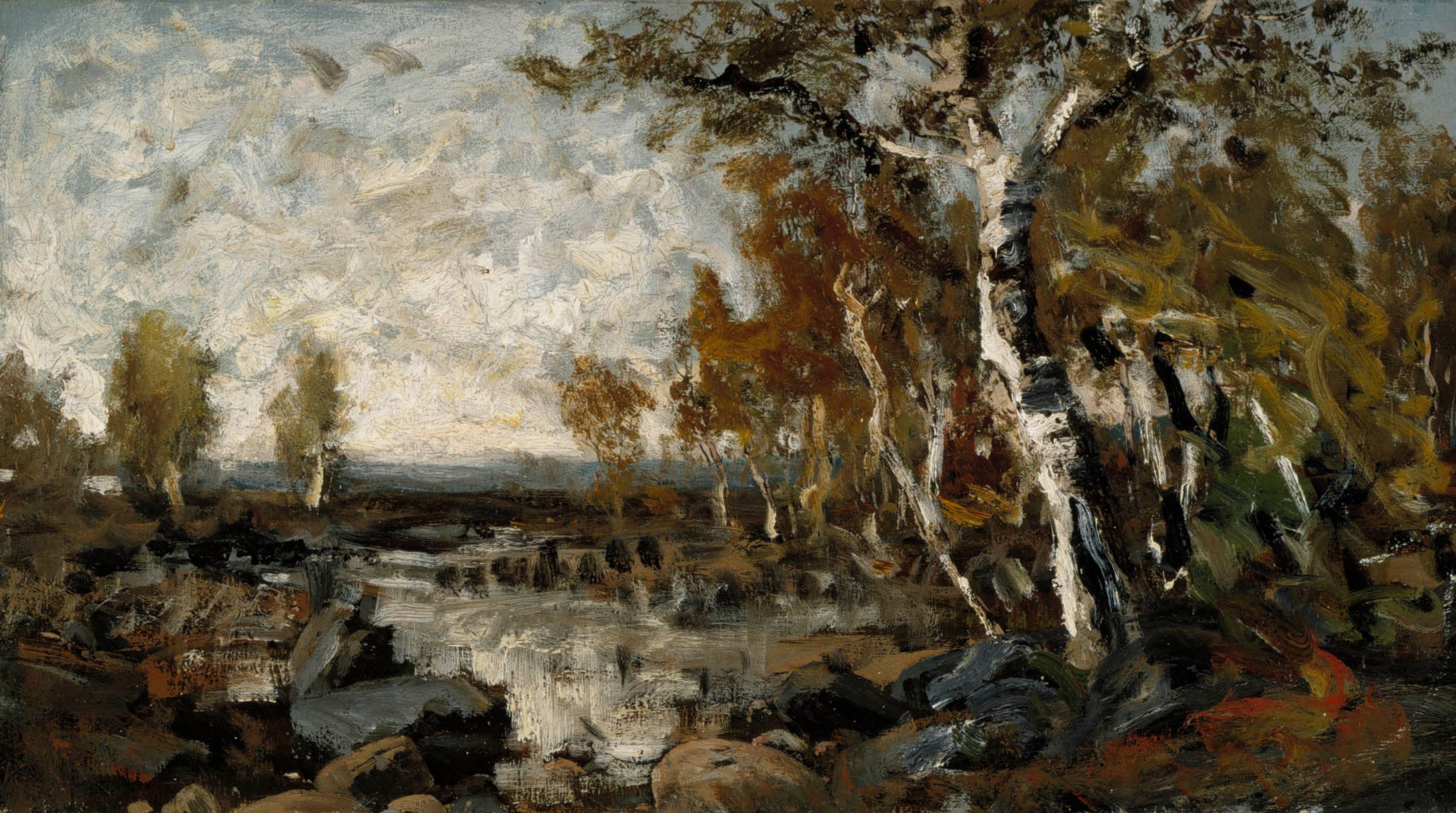 Fanny Churberg, Birches by the Water