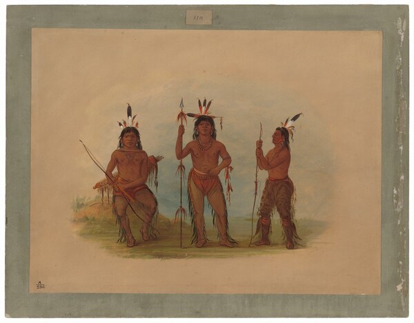 George Catlin, Alaeutian Chief and Two Warriors