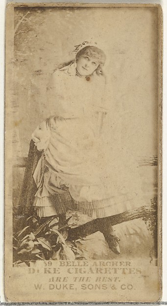 W. Duke, Sons & Co., Card Number 59, Belle Archer, from the Actors and Actresses series (N145-7) issued by Duke Sons & Co. to promote Duke Cigarettes