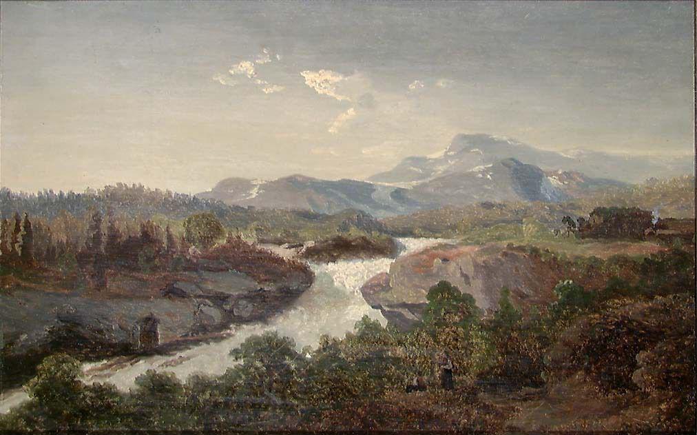 Bernt Lund, Landscape with a Waterfall