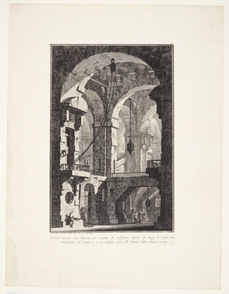 Giovanni Battista Piranesi, Mørkt fængsel med gård til afstraffelse af kriminelle ...