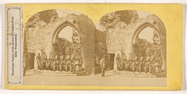 Unknown, Hastings Castle, with group of Cinque Port Rifle Volunteers.