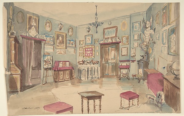 Anonymous, French, 19th century, Drawing of an Interior: Atelier