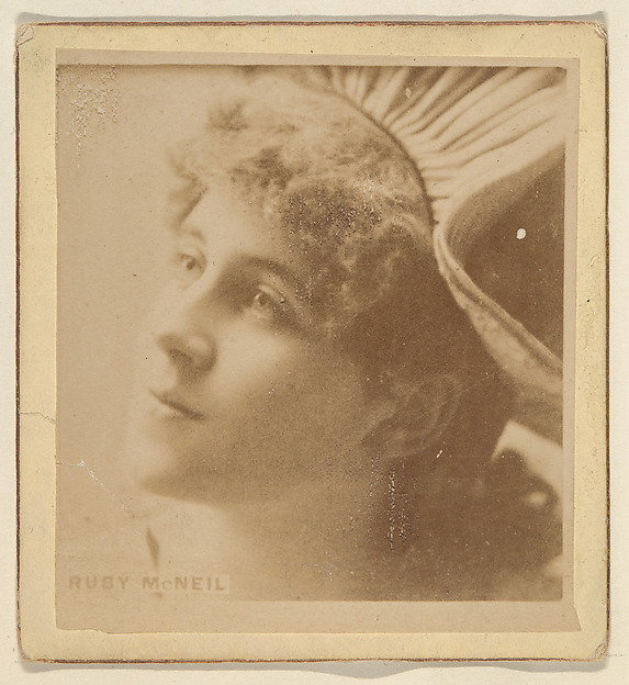 Kinney Brothers Tobacco Company, Ruby McNeil, from the Actresses series (N246), Type 2, issued by Kinney Brothers to promote Sporting Extra Cigarettes